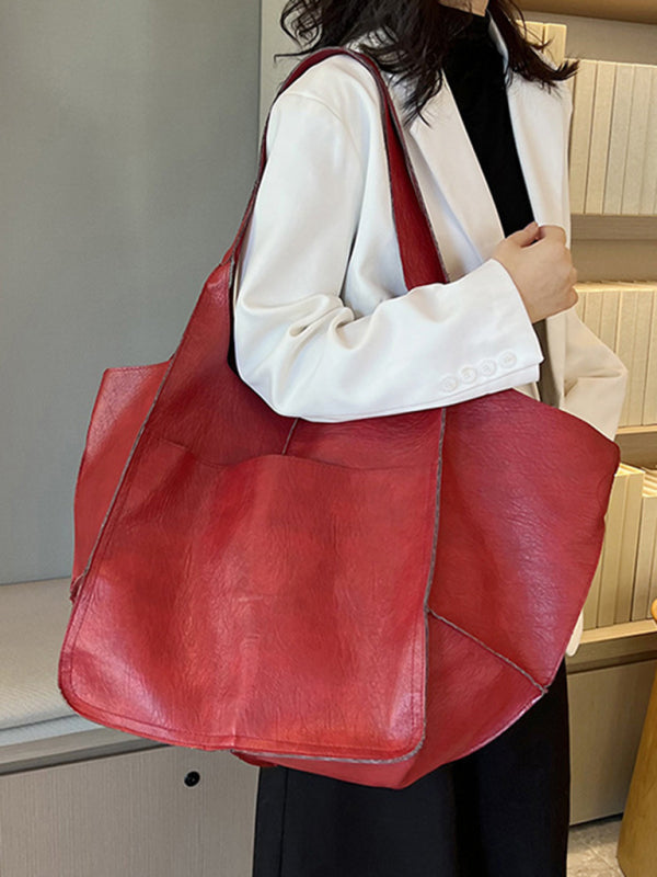 Drune | Einfach Große Tasche Weiches Leder Große Kapazität Ein Schulter Tragbare Tote Tasche