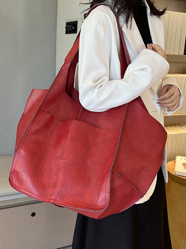 Drune | Einfach Große Tasche Weiches Leder Große Kapazität Ein Schulter Tragbare Tote Tasche