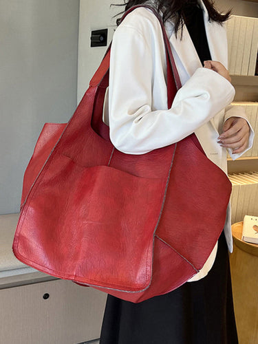 Drune | Einfach Große Tasche Weiches Leder Große Kapazität Ein Schulter Tragbare Tote Tasche