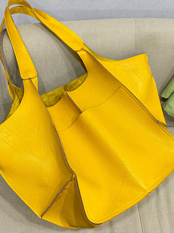 Drune | Einfach Große Tasche Weiches Leder Große Kapazität Ein Schulter Tragbare Tote Tasche