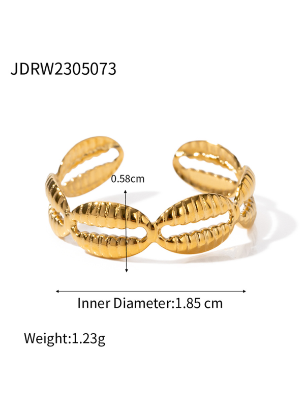 Drune | Neuer Strandstil Ozeanelement Muschel Seestern Ring