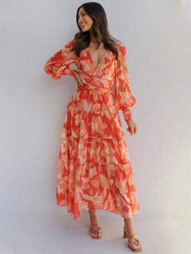 Drune | Strahlendes Langarm-Maxi-Kleid