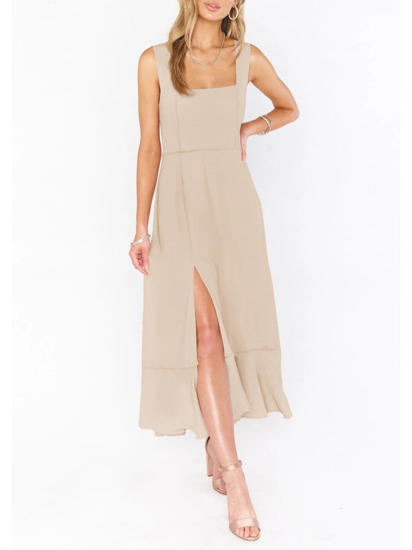 Drune | Damen Elegantes und Modisches Pendel Schlitz Französisches High-end Gefühl Kleid