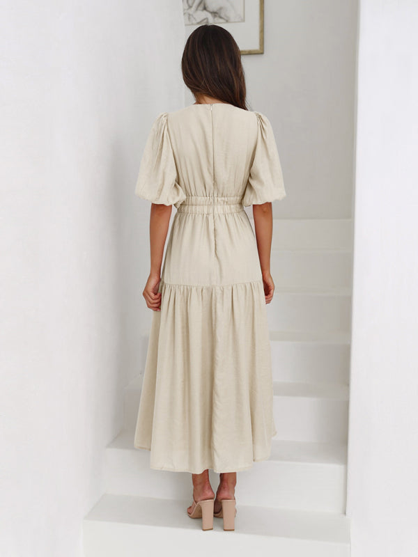 Drune | Maxikleid mit Puffärmeln