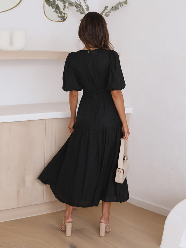 Drune | Maxikleid mit Puffärmeln
