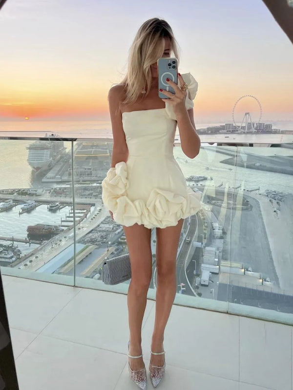 Drune |  Ein-Schulter-Minikleid