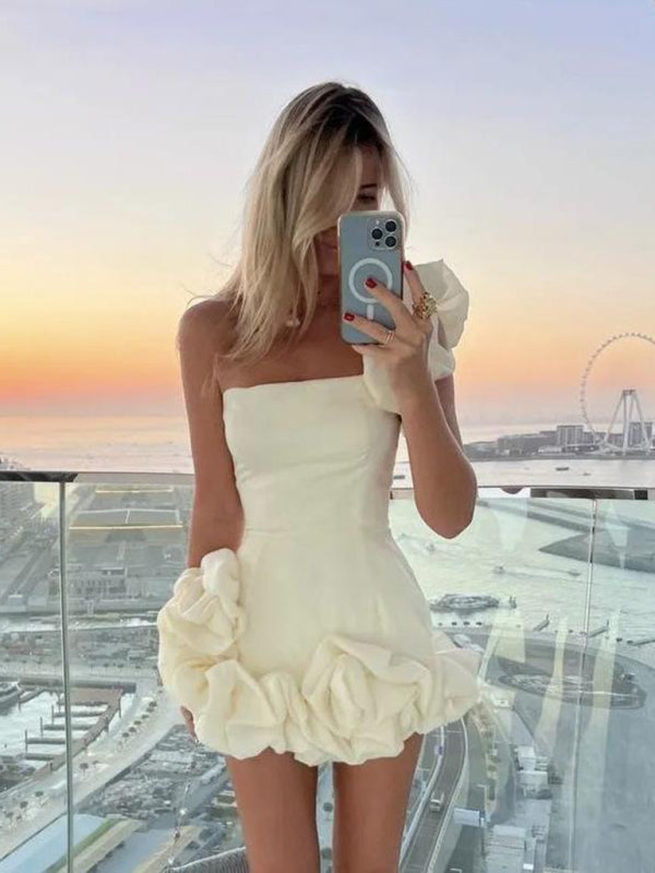 Drune |  Ein-Schulter-Minikleid