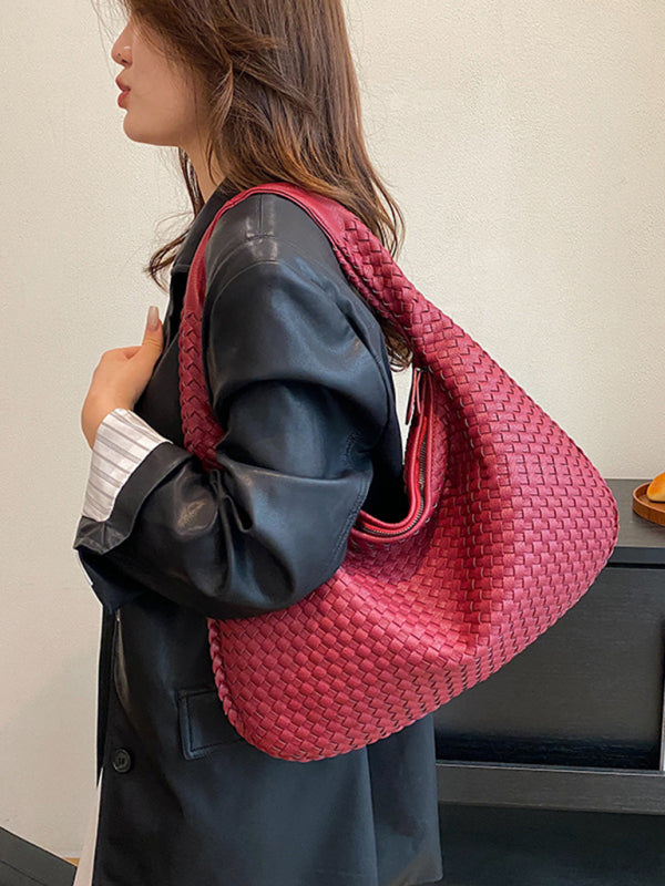 Drune | Französische Hochwertige Gewebte Tasche, Vielseitige Schulter Achseltasche, Nischenstruktur Tragbare Pendeltasche