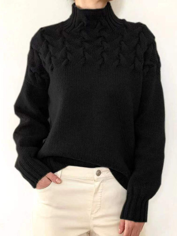 Drune | Unifarbener Strick Cashmere Rollkragenpullover Ideal für den Winter