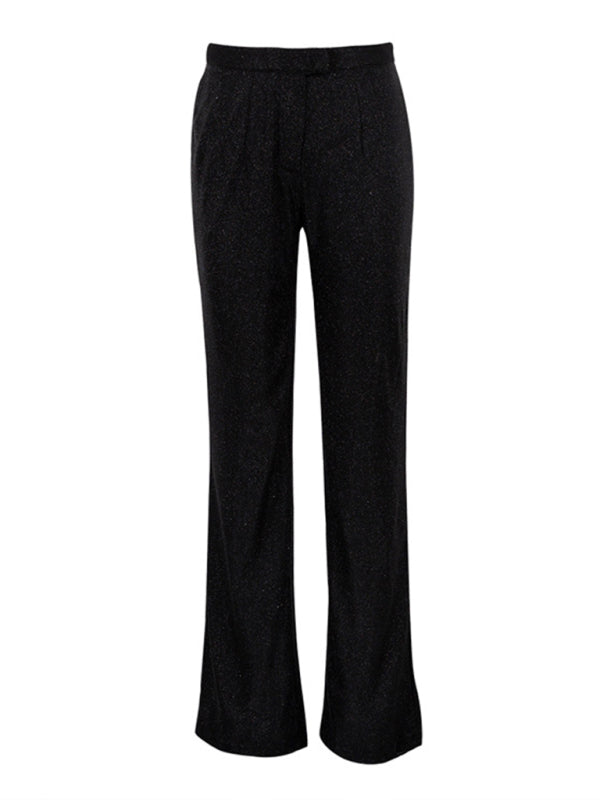 Drune | Neue Camisole, schmal gerade High-Waist-Hosen, sexy Paillettenjacke Anzug Set (drei-teiliges Set)