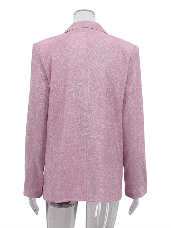 Drune | Neue Camisole, schmal gerade High-Waist-Hosen, sexy Paillettenjacke Anzug Set (drei-teiliges Set)
