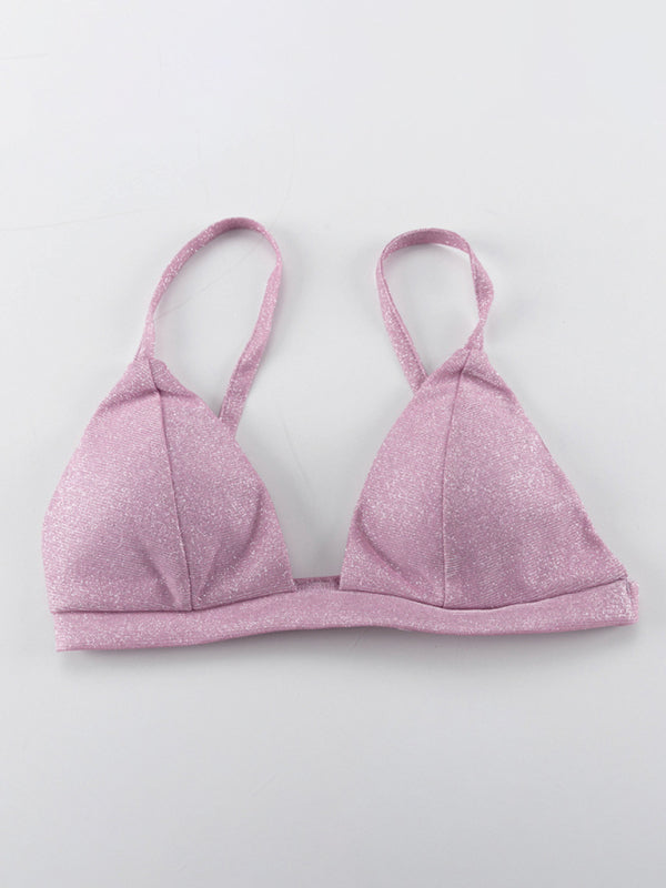 Drune | Neue Camisole, schmal gerade High-Waist-Hosen, sexy Paillettenjacke Anzug Set (drei-teiliges Set)