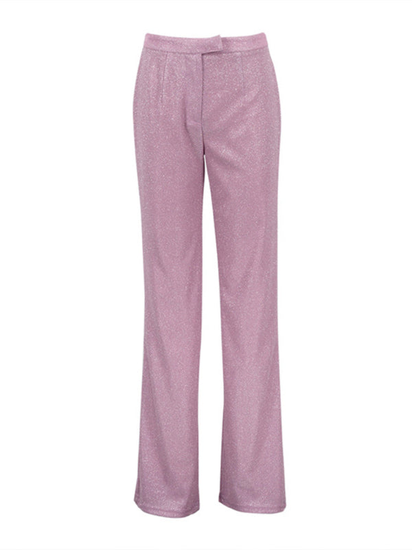Drune | Neue Camisole, schmal gerade High-Waist-Hosen, sexy Paillettenjacke Anzug Set (drei-teiliges Set)