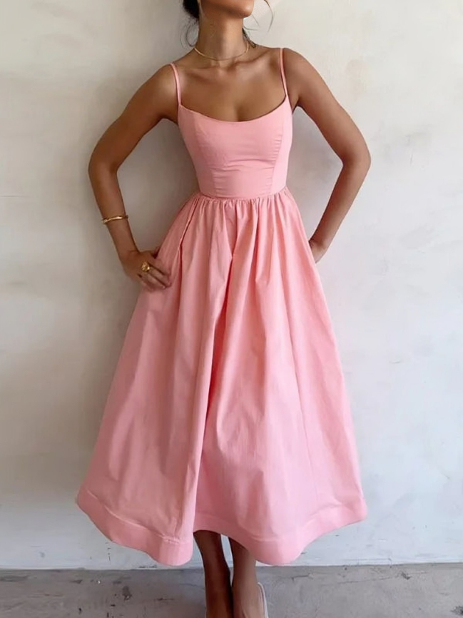 Drune | Fließendes Maxikleid mit Spaghettiträgern
