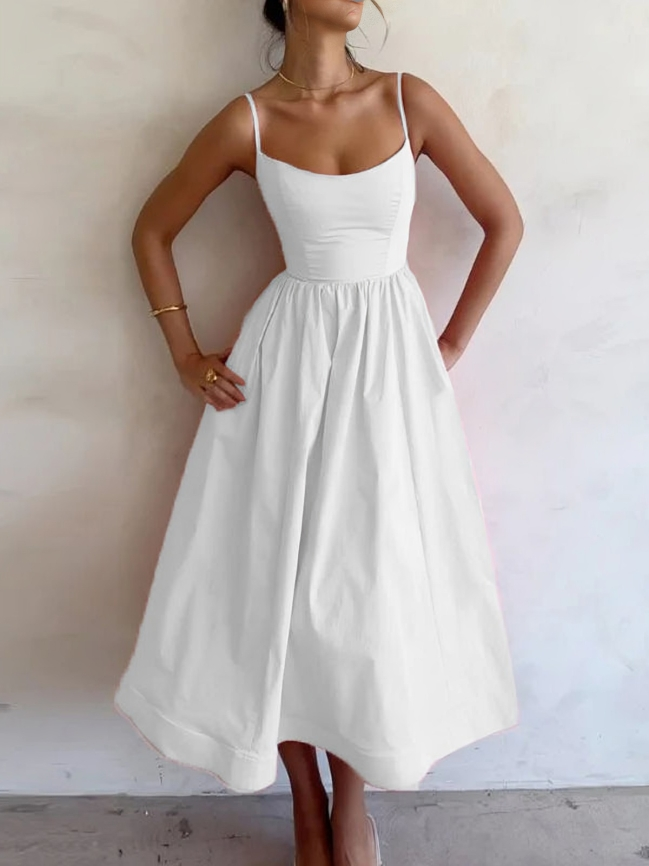 Drune | Fließendes Maxikleid mit Spaghettiträgern