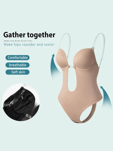 Drune | Rückenfrei Tiefe V Rückenfreier Plunge Formende Bodysuit Bodysuit