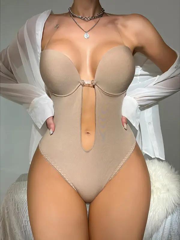 Drune | Rückenfrei Tiefe V Rückenfreier Plunge Formende Bodysuit Bodysuit