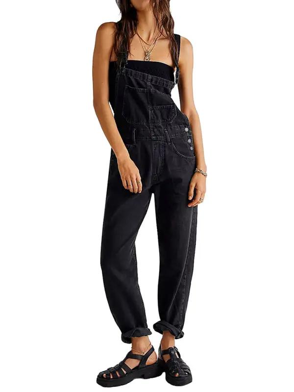 Drune | Neuer Stil Jumpsuit lässig lose Denim Latzhosen