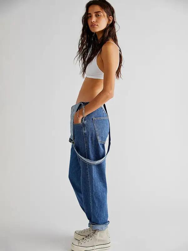 Drune | Neuer Stil Jumpsuit lässig lose Denim Latzhosen