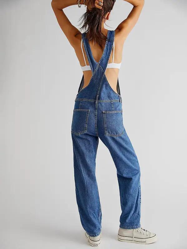 Drune | Neuer Stil Jumpsuit lässig lose Denim Latzhosen