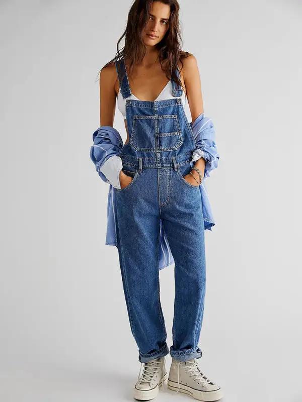 Drune | Neuer Stil Jumpsuit lässig lose Denim Latzhosen