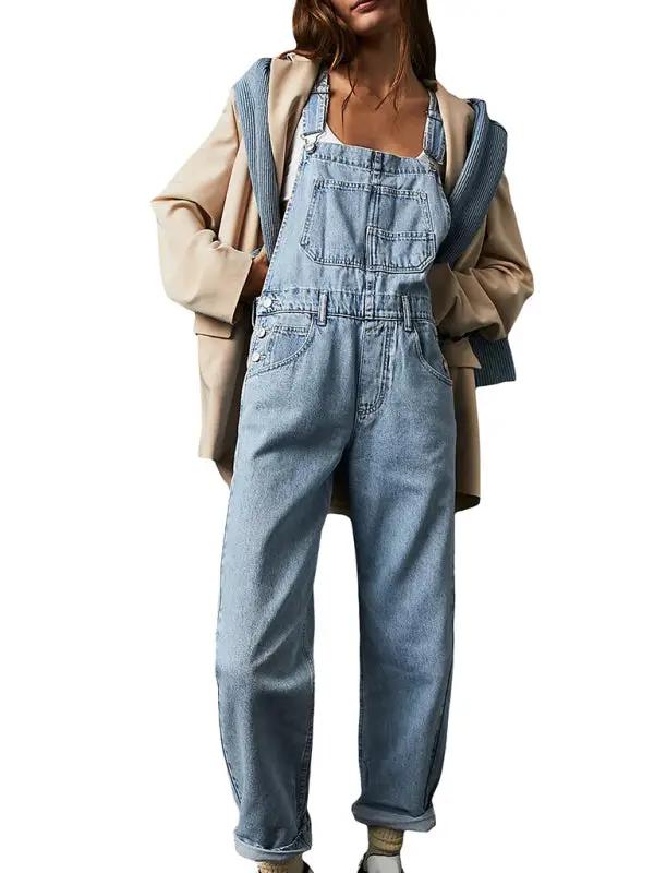 Drune | Neuer Stil Jumpsuit lässig lose Denim Latzhosen