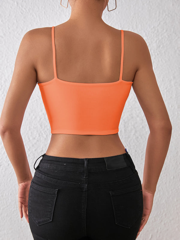 Drune | Frühling und Sommer sexy bauchfreies Spaghetti-Top