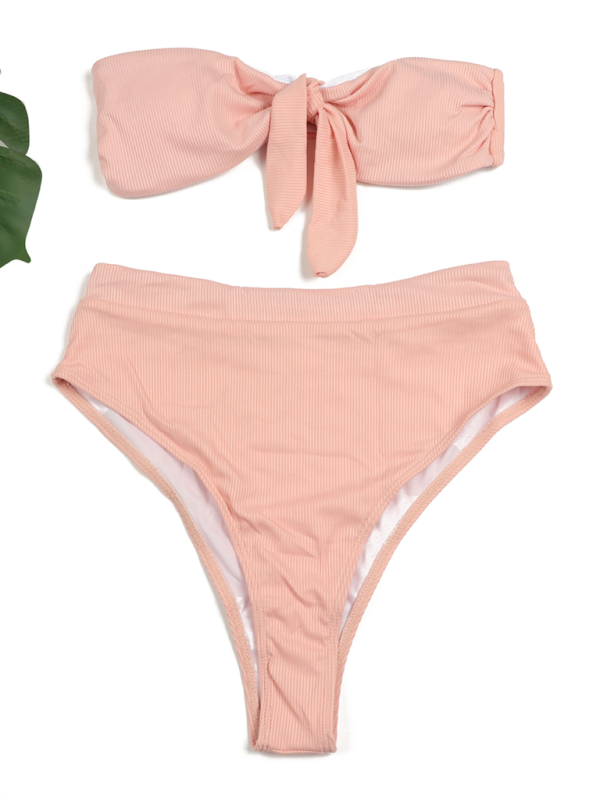Drune | Damen Hochtailliertes Bikini Röhrenoberteil Badeanzug