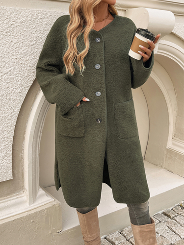 Drune | Fleece Damenjacke mit Knopfschluss – Elara
