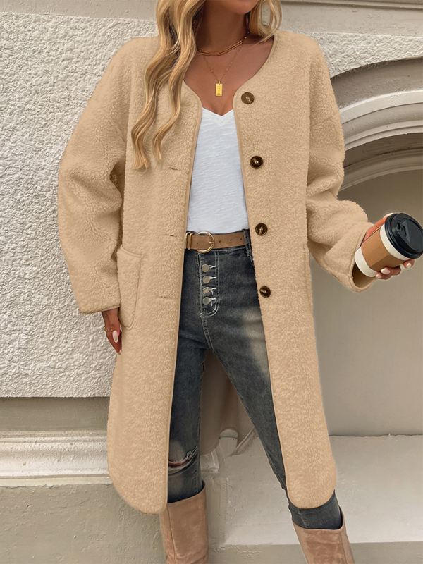 Drune | Fleece Damenjacke mit Knopfschluss – Elara