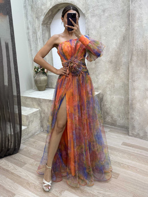 Drune | Neue Party-Mesh-Schulter-Schlitzenkleid INS Lässige Modekleider