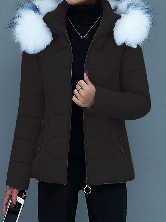 Drune | Stilvolle Winterjacke damen mit Fellkragen