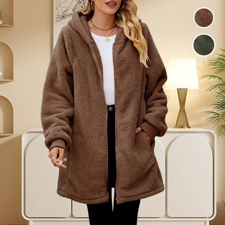 Drune | Weiche Fleece Winterjacke damen Mit Kapuze