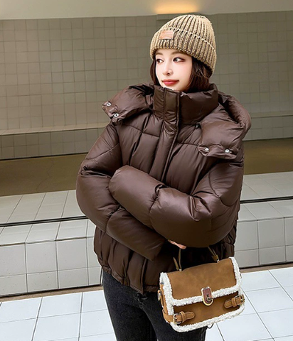 Damen Kuschelige Daunenjacke mit Kapuze und elegantem Schnitt Drune