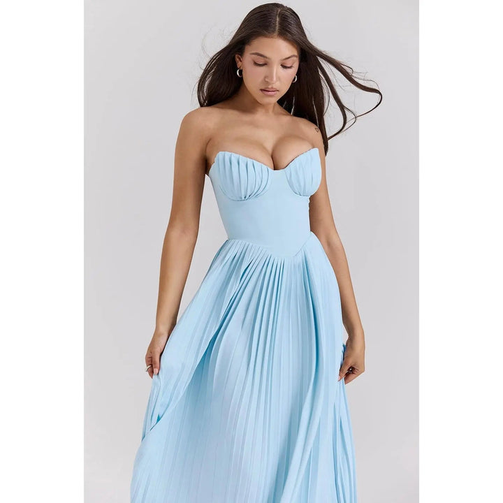Drune | Luxuriöses Schulterfreies Maxikleid