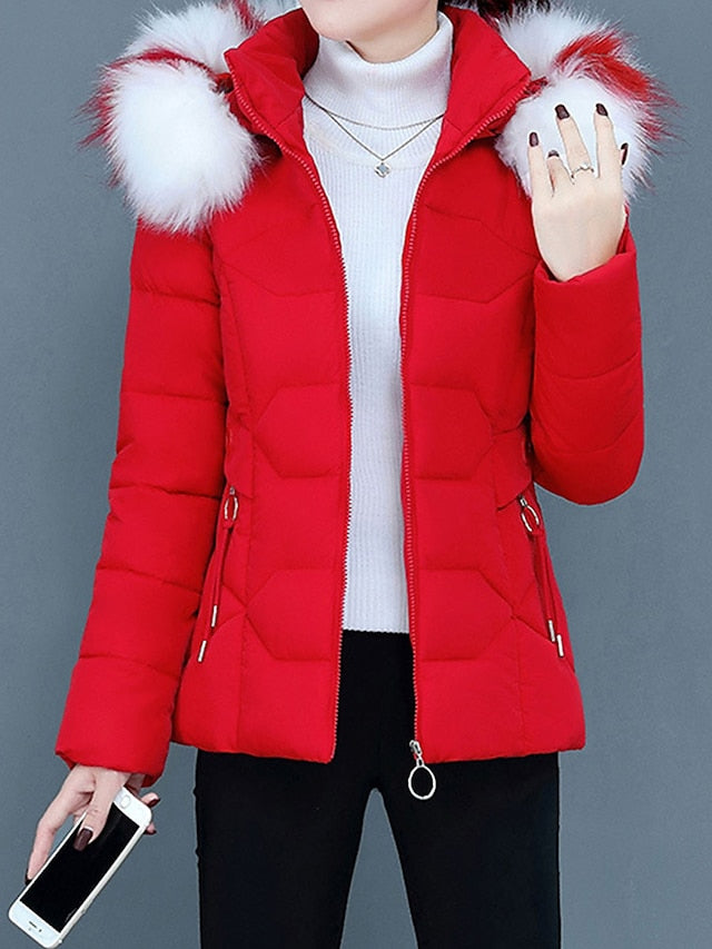 Drune | Stilvolle Winterjacke damen mit Fellkragen