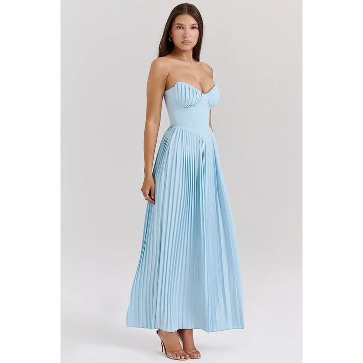 Drune | Luxuriöses Schulterfreies Maxikleid