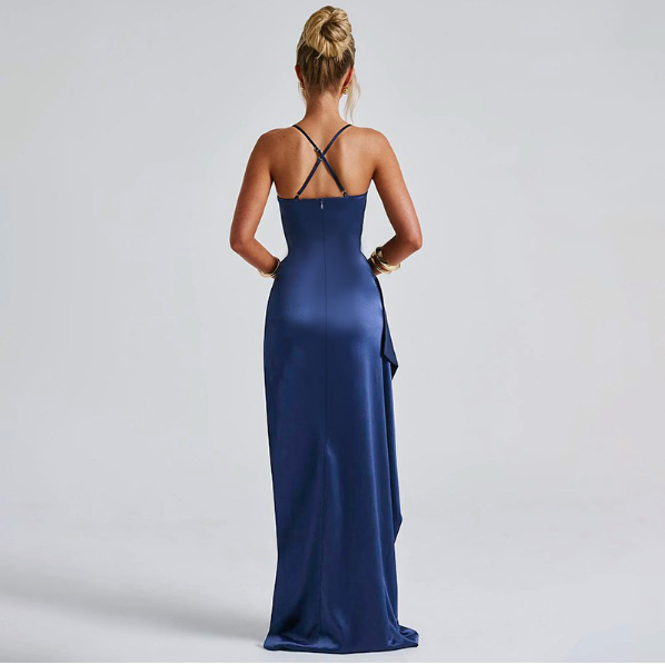 Drune | Marineblaues Maxikleid