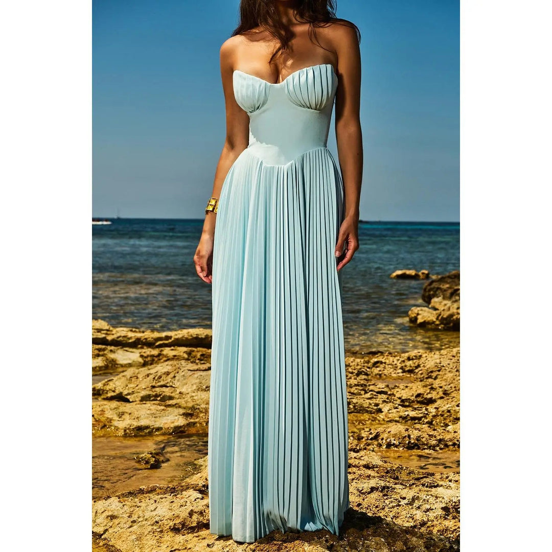 Drune | Luxuriöses Schulterfreies Maxikleid
