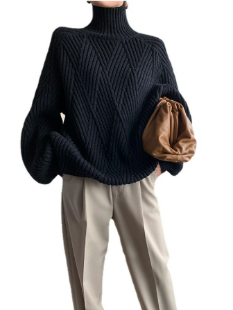 Drune | Bequemer urbaner oversized Langarm Cashmere Rollkragenpullover ideal für den Winter