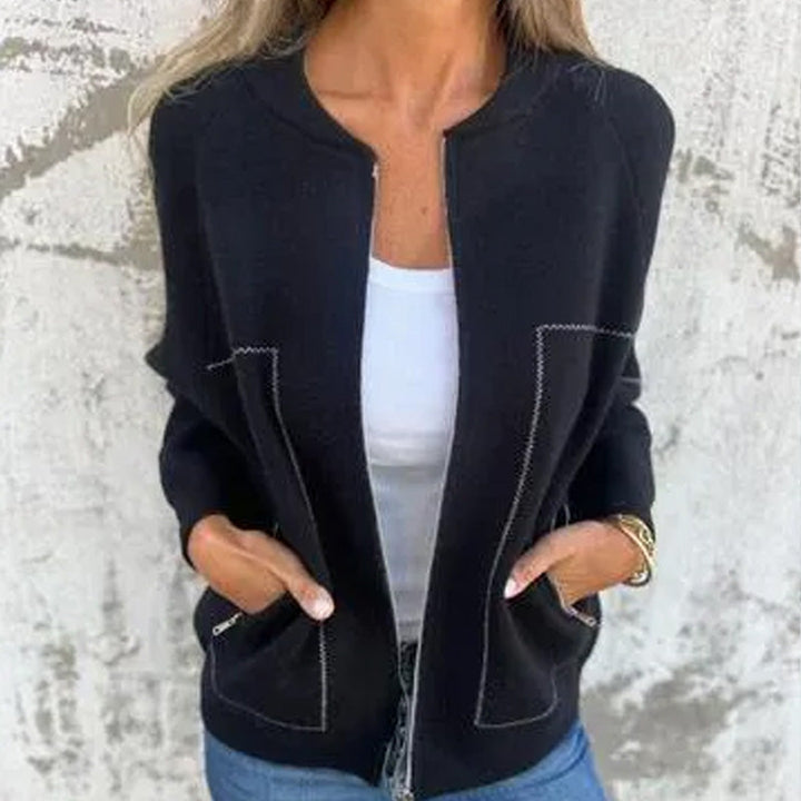 Drune | Frauen Stilvolle Reißverschlussjacke Bequemer Stoff