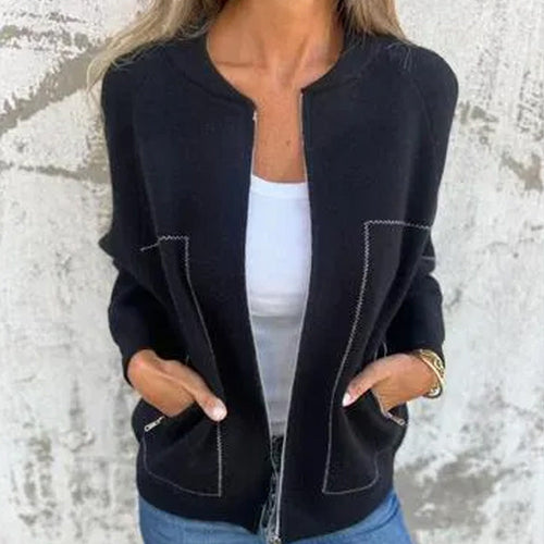 Drune | Frauen Stilvolle Reißverschlussjacke Bequemer Stoff