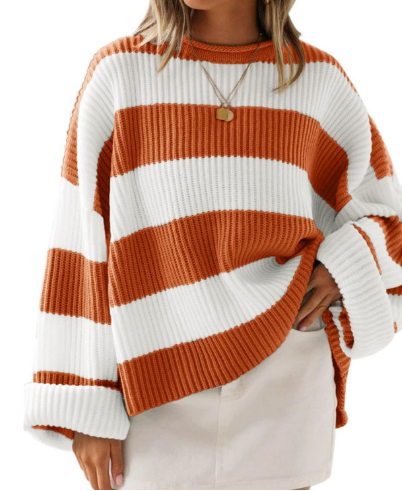 Drune | Leicht gestreifter Strickpullover Ideal für den Winter