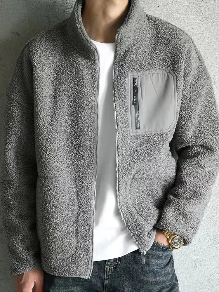 Drune | Herren Zip-Up Jacke - Hoher Kragen mit mehreren Taschen
