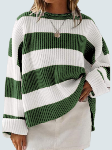 Drune | Leicht gestreifter Strickpullover Ideal für den Winter