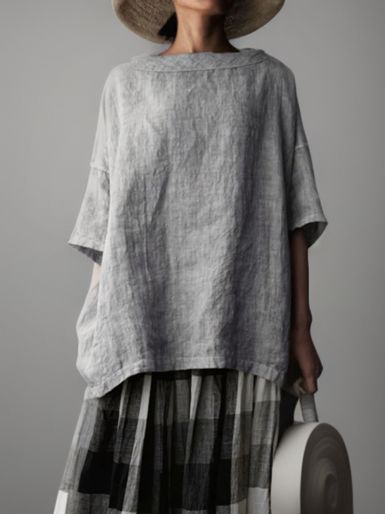 Drune | Vintage Tunika in Oversized-Modell mit Boot-Halskette