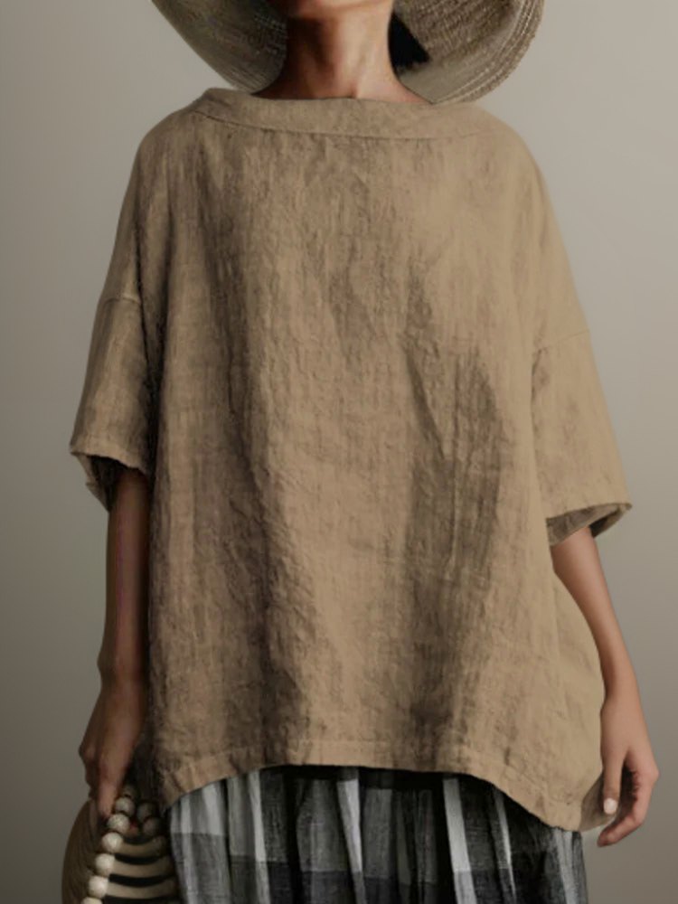Drune | Vintage Tunika in Oversized-Modell mit Boot-Halskette