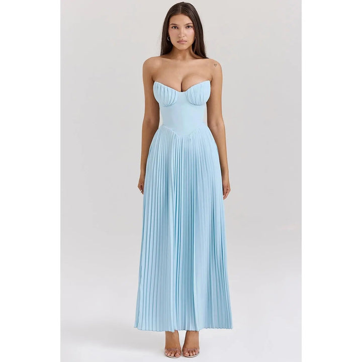 Drune | Luxuriöses Schulterfreies Maxikleid