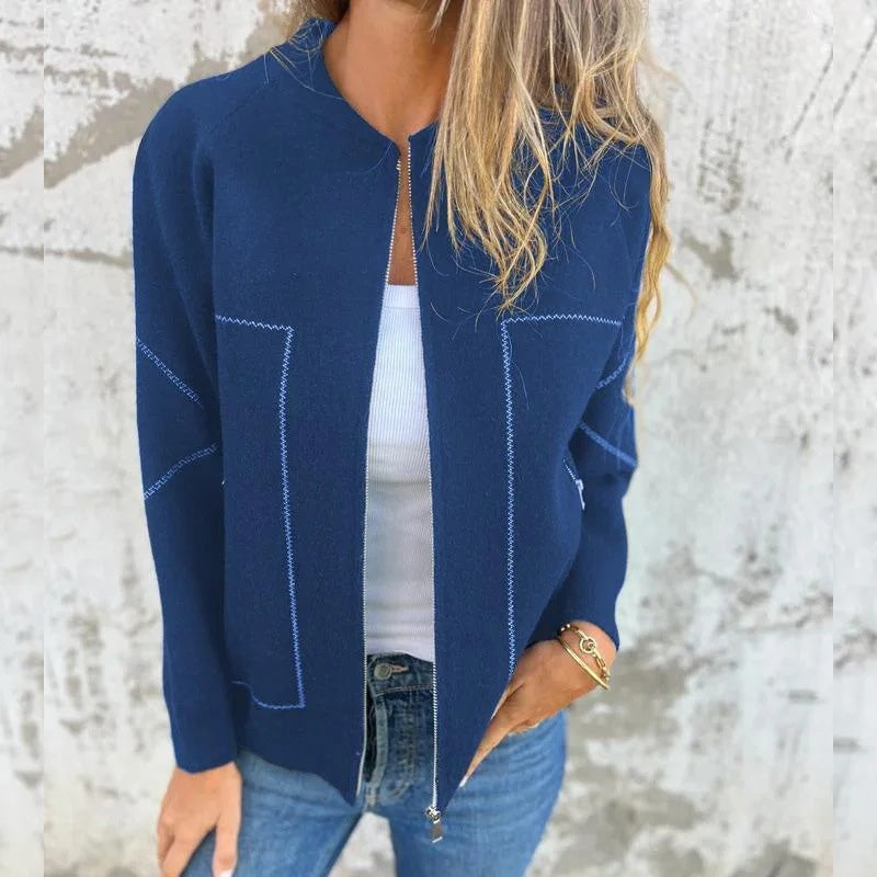 Drune | Frauen Stilvolle Reißverschlussjacke Bequemer Stoff