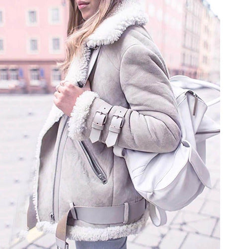 Drune | Oversize Lammfelljacke